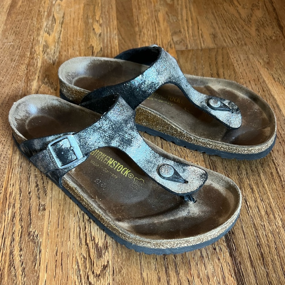 Birkenstock Gizeh Metallic Spotted Black, 41